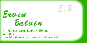 ervin balvin business card